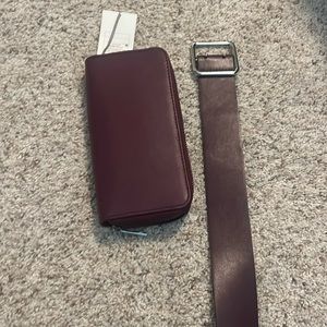 Wallet brand new with tags and matching belt burgundy